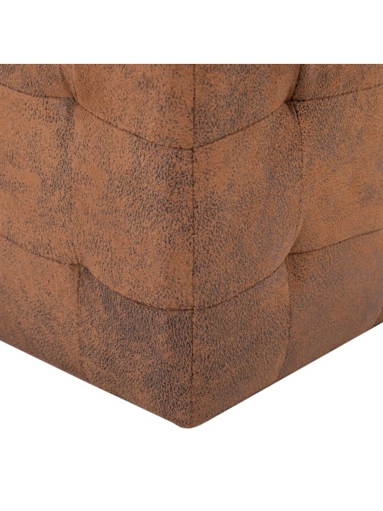Noční stolky 2 ks hnědé 30 x 30 x 30 cm umělá broušená kůže