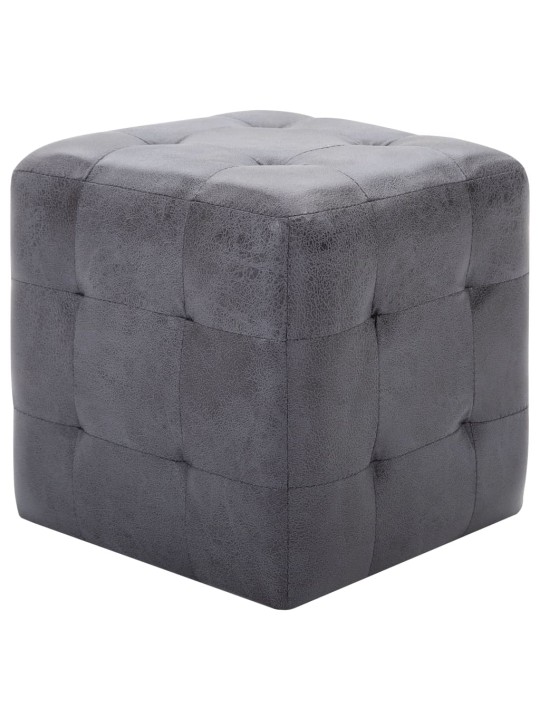 Noční stolky 2 ks šedé 30 x 30 x 30 cm umělá broušená kůže