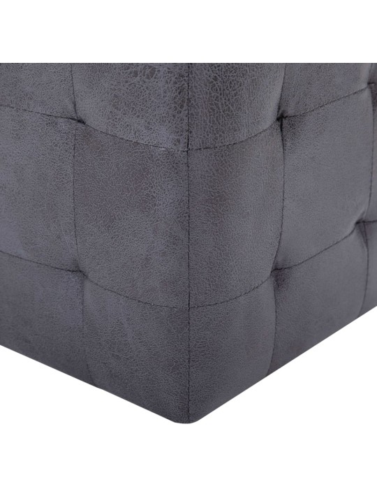 Noční stolky 2 ks šedé 30 x 30 x 30 cm umělá broušená kůže
