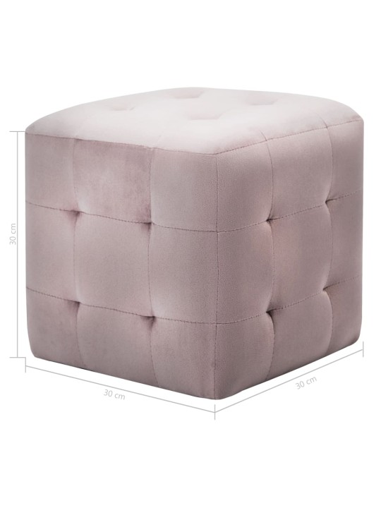 Noční stolky 2 ks růžové 30 x 30 x 30 cm sametová látka