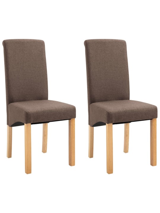 Jídelní židle 2 ks hnědé textil