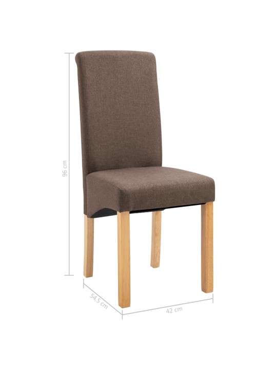 Jídelní židle 2 ks hnědé textil
