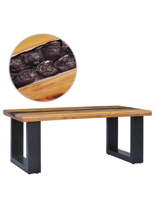 Konferenční stolek 100 x 50 x 40 cm masivní teak a polyresin