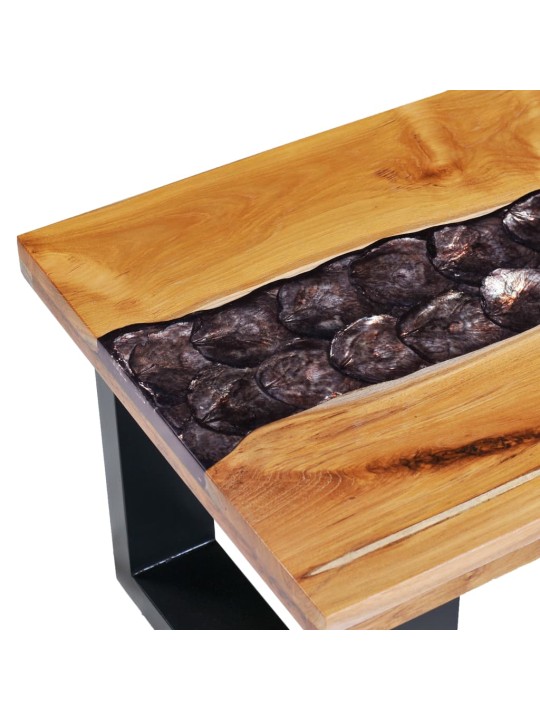 Konferenční stolek 100 x 50 x 40 cm masivní teak a polyresin