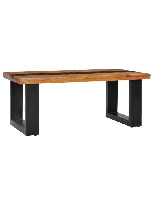 Konferenční stolek 100 x 50 x 40 cm masivní teak a polyresin