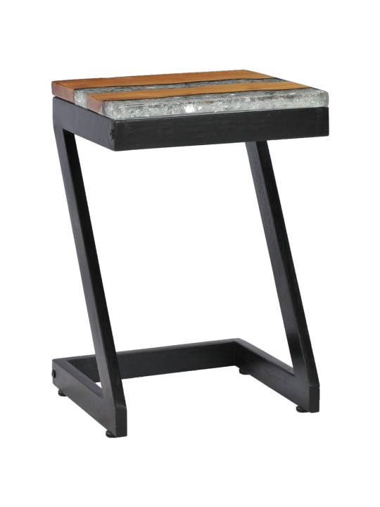 Konferenční stolek 30 x 30 x 50 cm masivní teak a polyresin