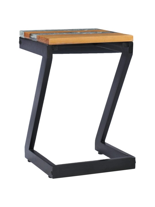 Konferenční stolek 30 x 30 x 50 cm masivní teak a polyresin