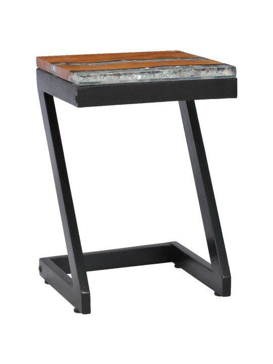 Konferenční stolek 30 x 30 x 50 cm masivní teak a polyresin
