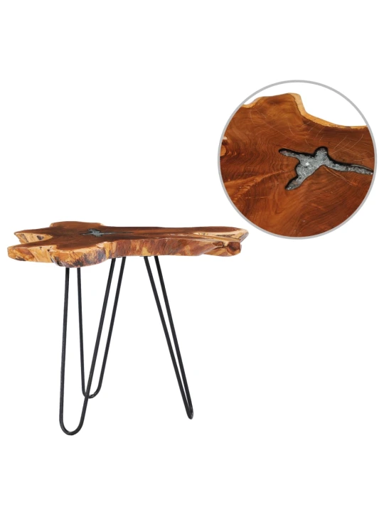Konferenční stolek 70 x 45 cm masivní teak a polyresin