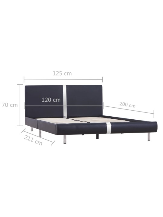 Rám postele černý umělá kůže 120 x 200 cm