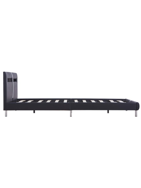 Rám postele s LED světlem černý umělá kůže 140 x 200 cm