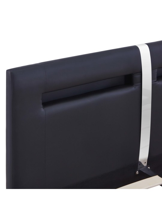 Rám postele s LED světlem černý umělá kůže 140 x 200 cm