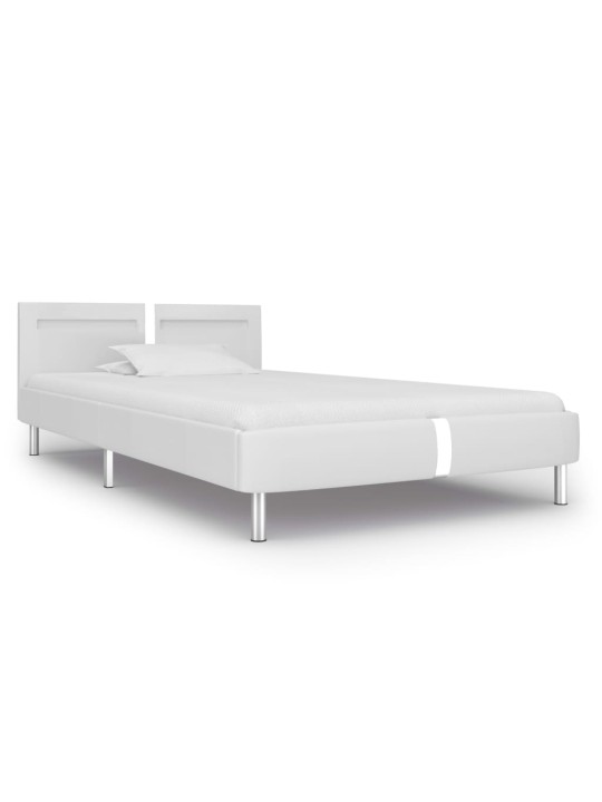 Rám postele s LED světlem bílý umělá kůže 90 x 200 cm