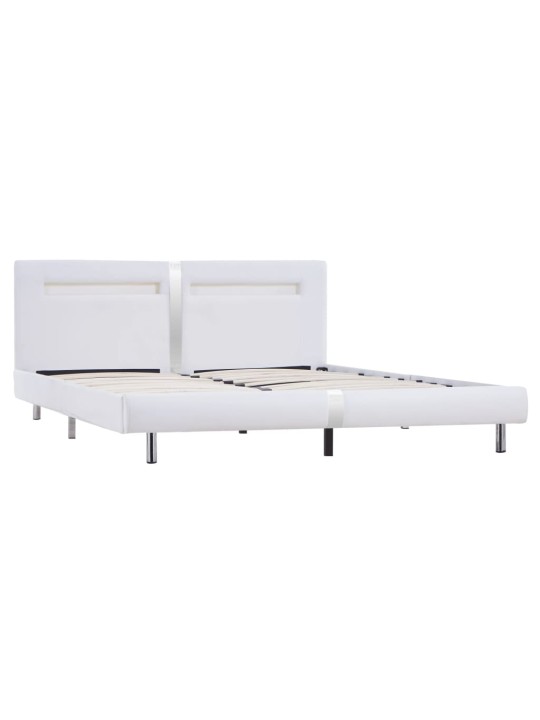 Rám postele s LED světlem bílý umělá kůže 180 x 200 cm