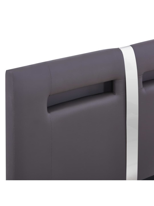 Rám postele s LED šedý umělá kůže 90 x 200 cm