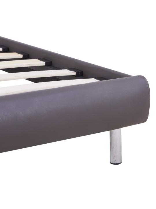 Rám postele s LED šedý umělá kůže 90 x 200 cm