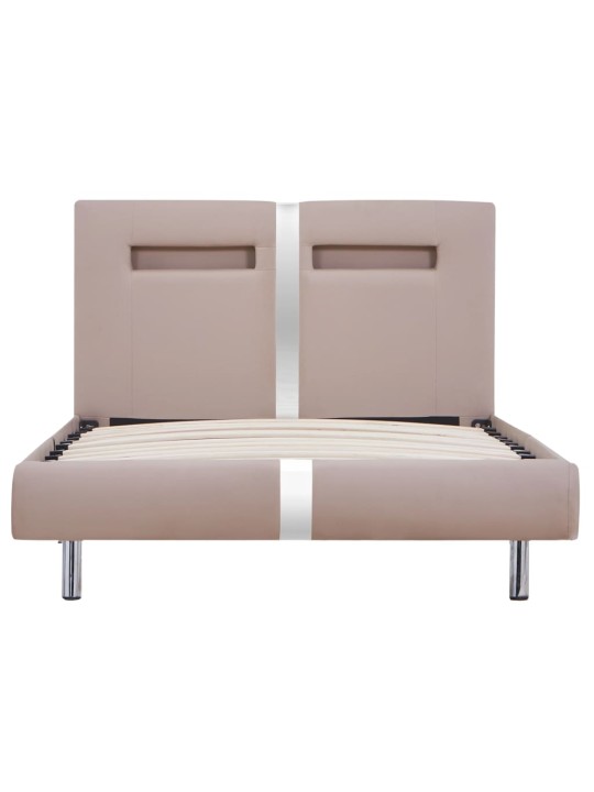 Rám postele s LED cappuccino umělá kůže 90 x 200 cm