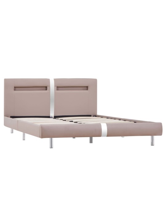 Rám postele s LED cappuccino umělá kůže 120 x 200 cm
