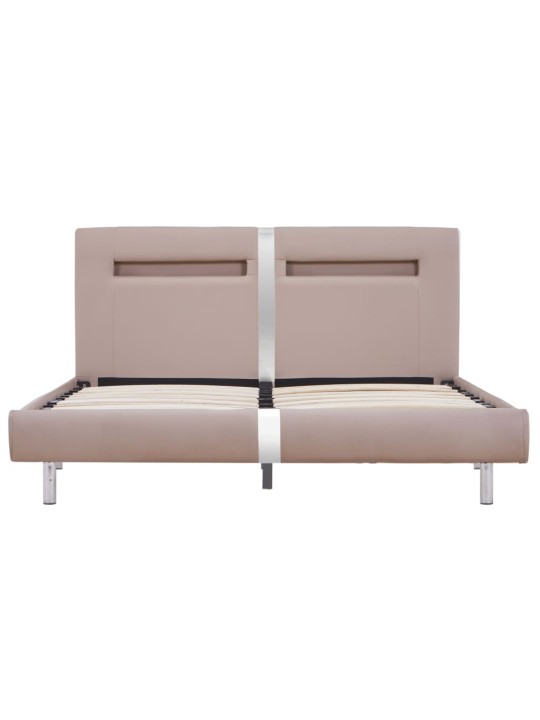 Rám postele s LED cappuccino umělá kůže 120 x 200 cm