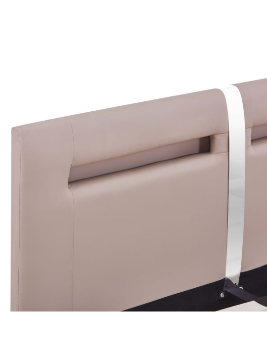 Rám postele s LED cappuccino umělá kůže 120 x 200 cm