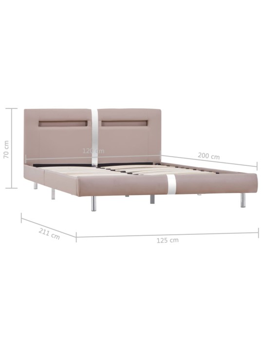 Rám postele s LED cappuccino umělá kůže 120 x 200 cm