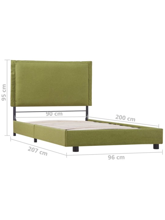 Rám postele zelený textil 90 x 200 cm