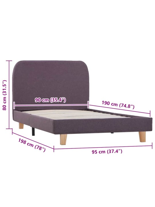 Rám postele bez matrace taupe fabric 90x190 cm