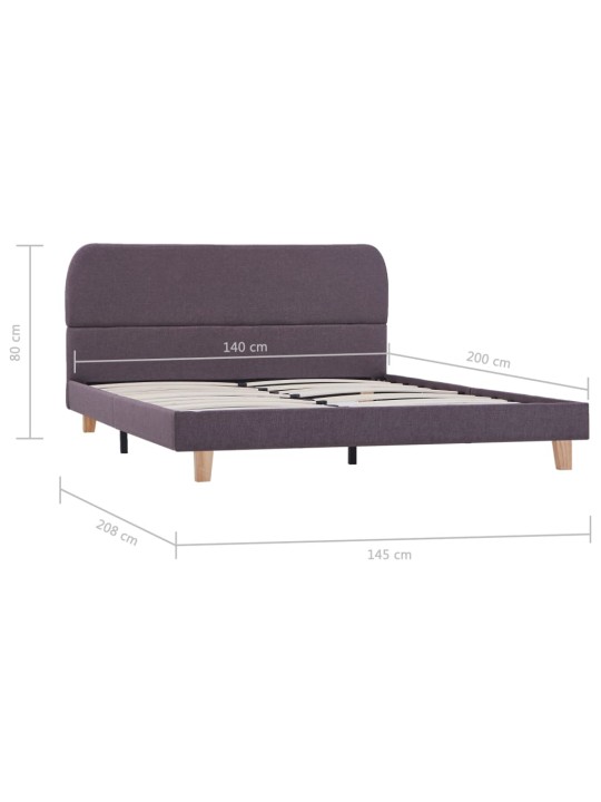 Rám postele bez matrace taupe látka 135x190 cm