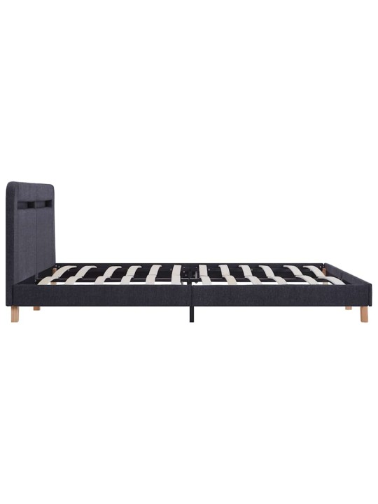 Rám postele s led bez matrace tmavě šedá látka 150x200 cm