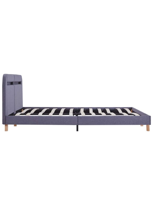 Rám postele s led bez matrace světle šedá látka 150x200 cm