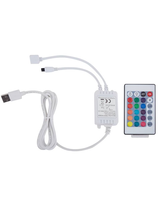 Rám postele s led bez matrace zelená látka 150x200 cm