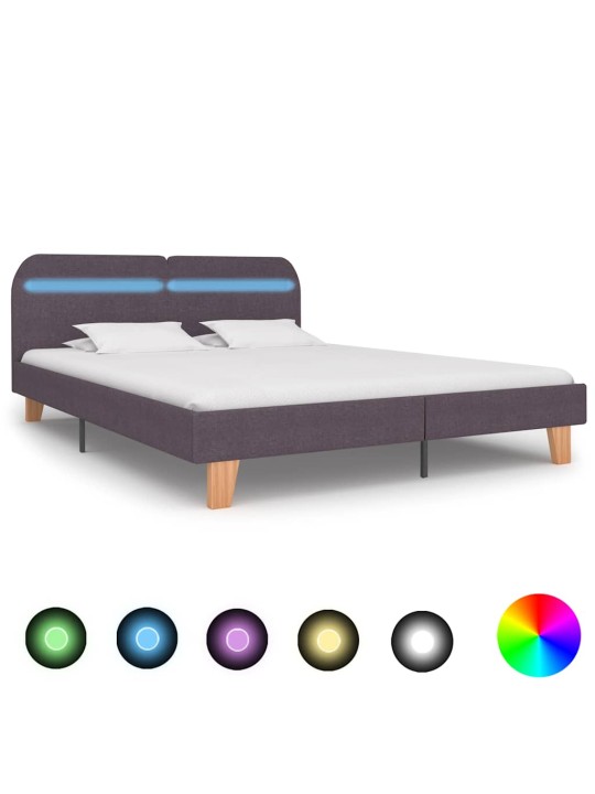 Rám postele s led bez matrace taupe látka 150x200 cm