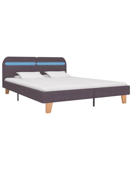 Rám postele s led bez matrace taupe látka 150x200 cm