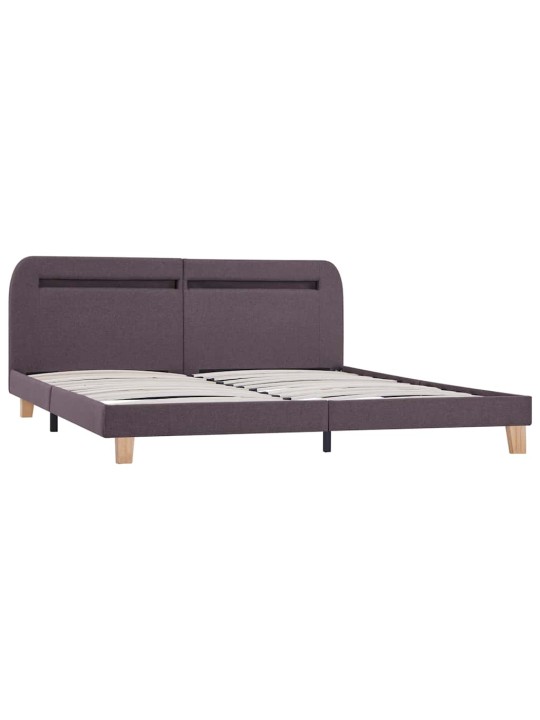 Rám postele s led bez matrace taupe látka 150x200 cm