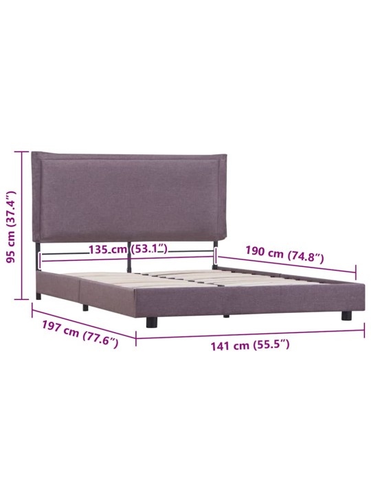 Rám postele bez matrace taupe látka 135x190 cm