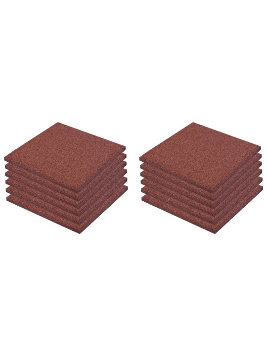 Protipádové dlaždice 12 ks pryžové 50 x 50 x 3 cm červené