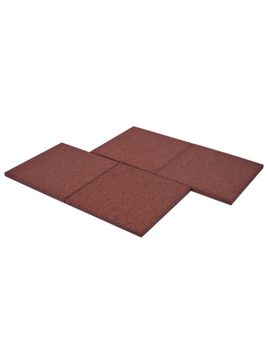 Protipádové dlaždice 12 ks pryžové 50 x 50 x 3 cm červené