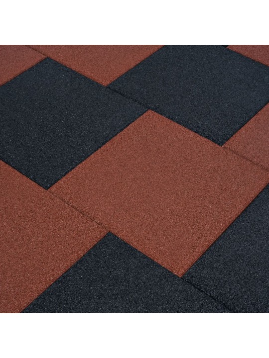 Protipádové dlaždice 12 ks pryžové 50 x 50 x 3 cm červené