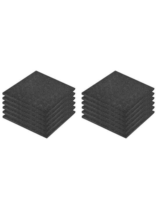 Protipádové dlaždice 12 ks pryžové 50 x 50 x 3 cm černé