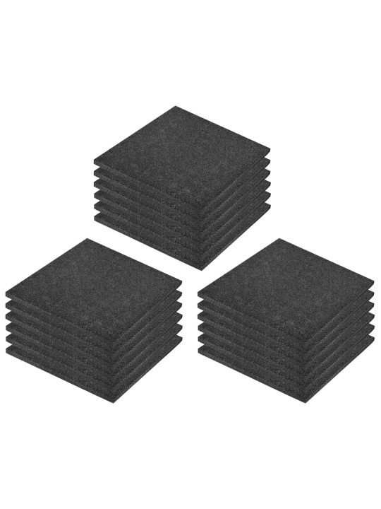 Protipádové dlaždice 18 ks pryžové 50 x 50 x 3 cm černé