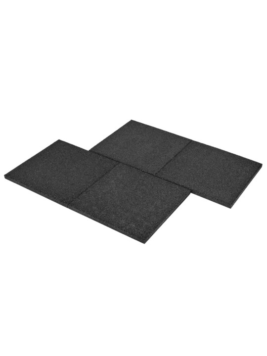 Protipádové dlaždice 18 ks pryžové 50 x 50 x 3 cm černé
