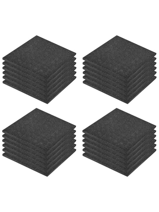 Protipádové dlaždice 24 ks pryžové 50 x 50 x 3 cm černé