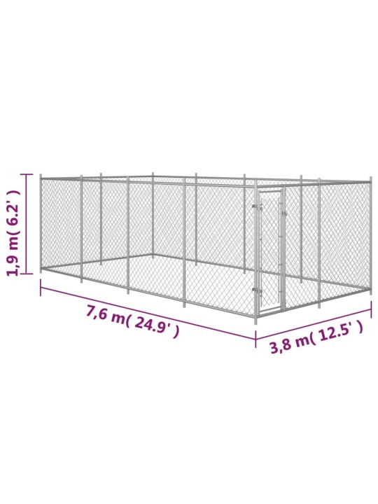 Venkovní psí kotec 7,6 x 3,8 x 1,9 m