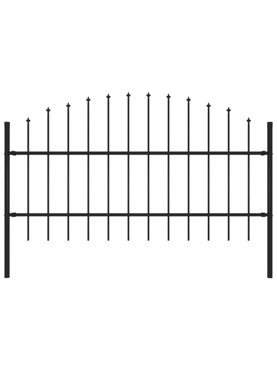 Zahradní plot s hroty ocel (0,75–1) x 1,7 m černý