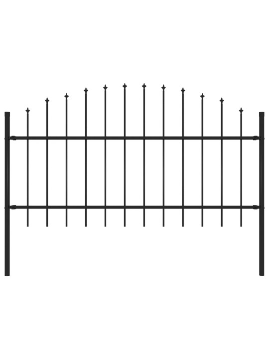 Zahradní plot s hroty ocel (1–1,25) x 1,7 m černý