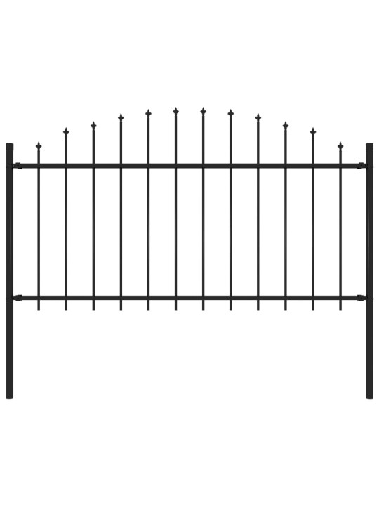 Zahradní plot s hroty ocel (1,25–1,5) x 1,7 m černý