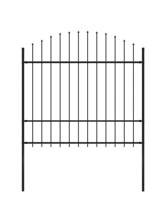 Zahradní plot s hroty ocel (1,5–1,75) x 1,7 m černý