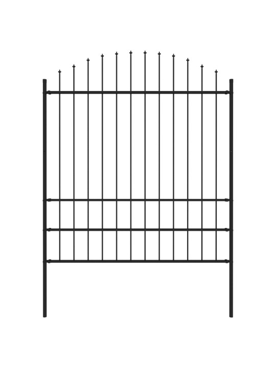 Zahradní plot s hroty ocel (1,75–2) x 1,7 m černý