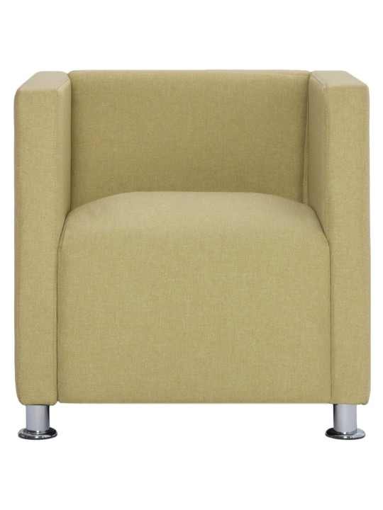 Hranaté křeslo zelené textil