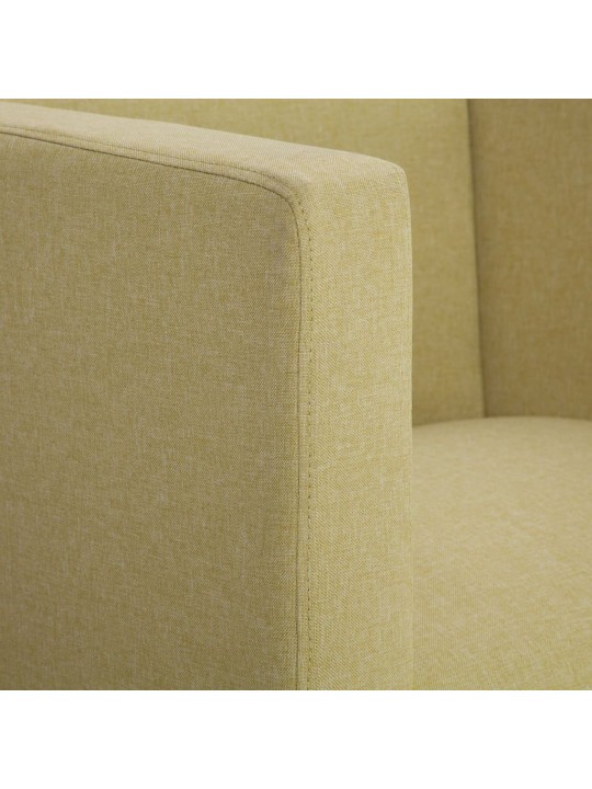 Hranaté křeslo zelené textil